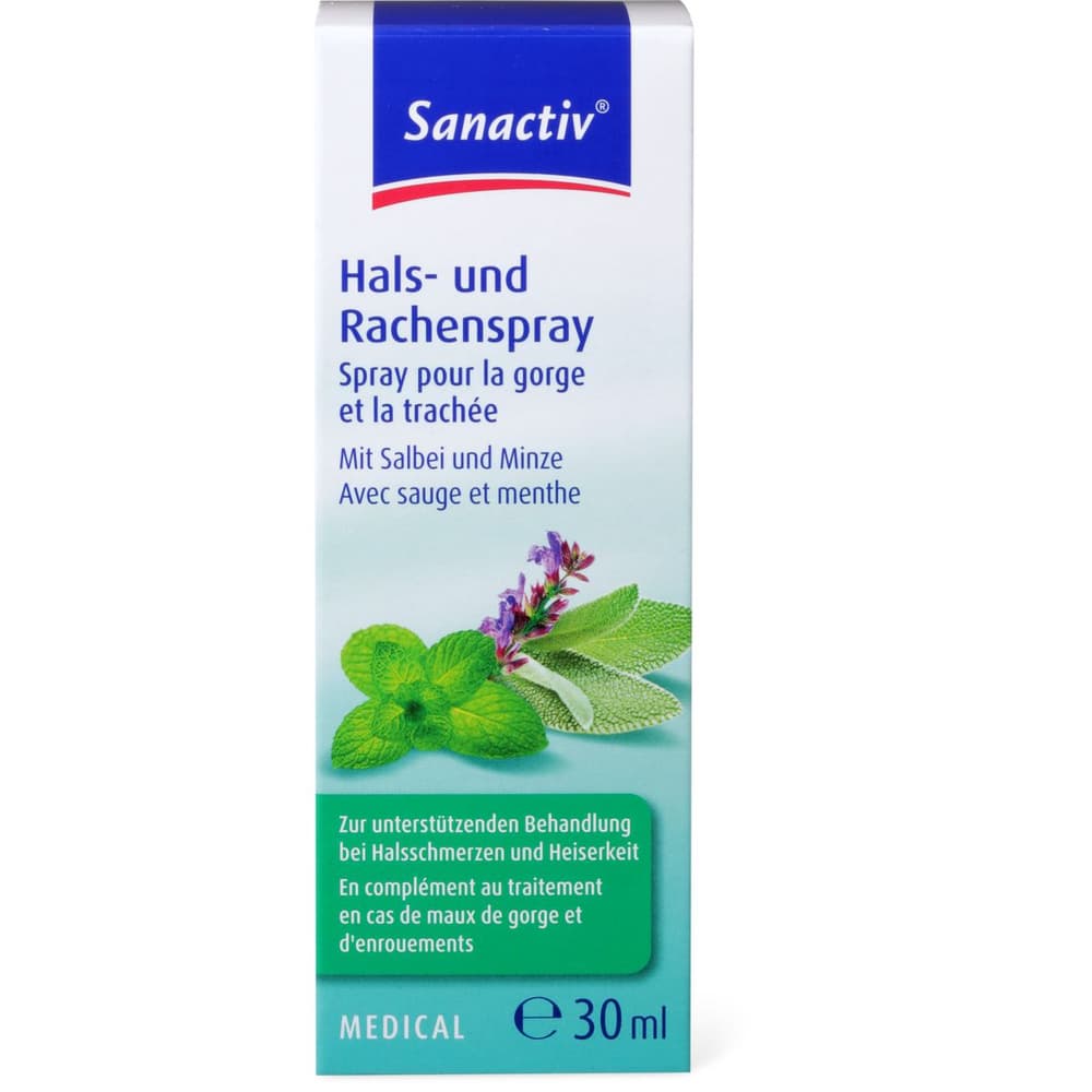 Sanactiv Spray Per La Gola E La Trachea Con Salvia E Menta Migros