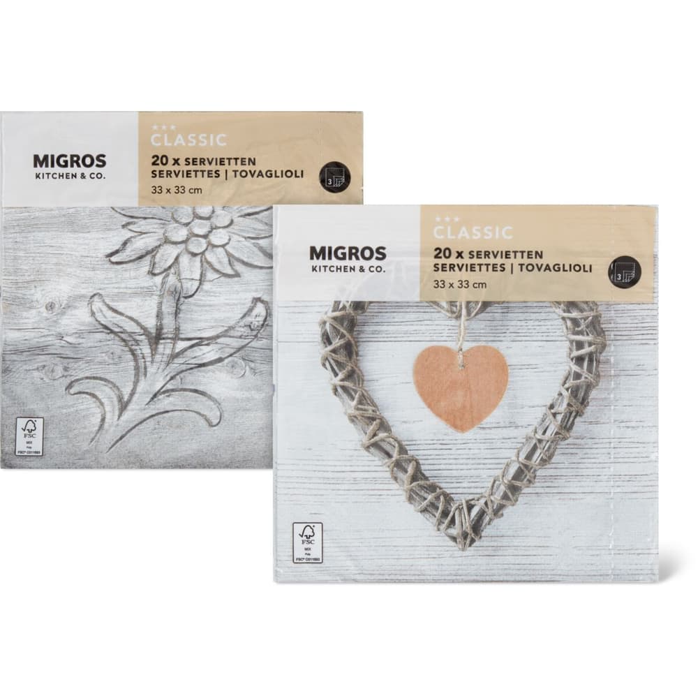 Papier Servietten 20St Migros