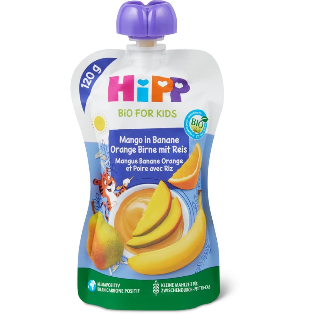 HiPP Bio Hippis Sport Quetschbeutel für Babys Mango in Banane Orange