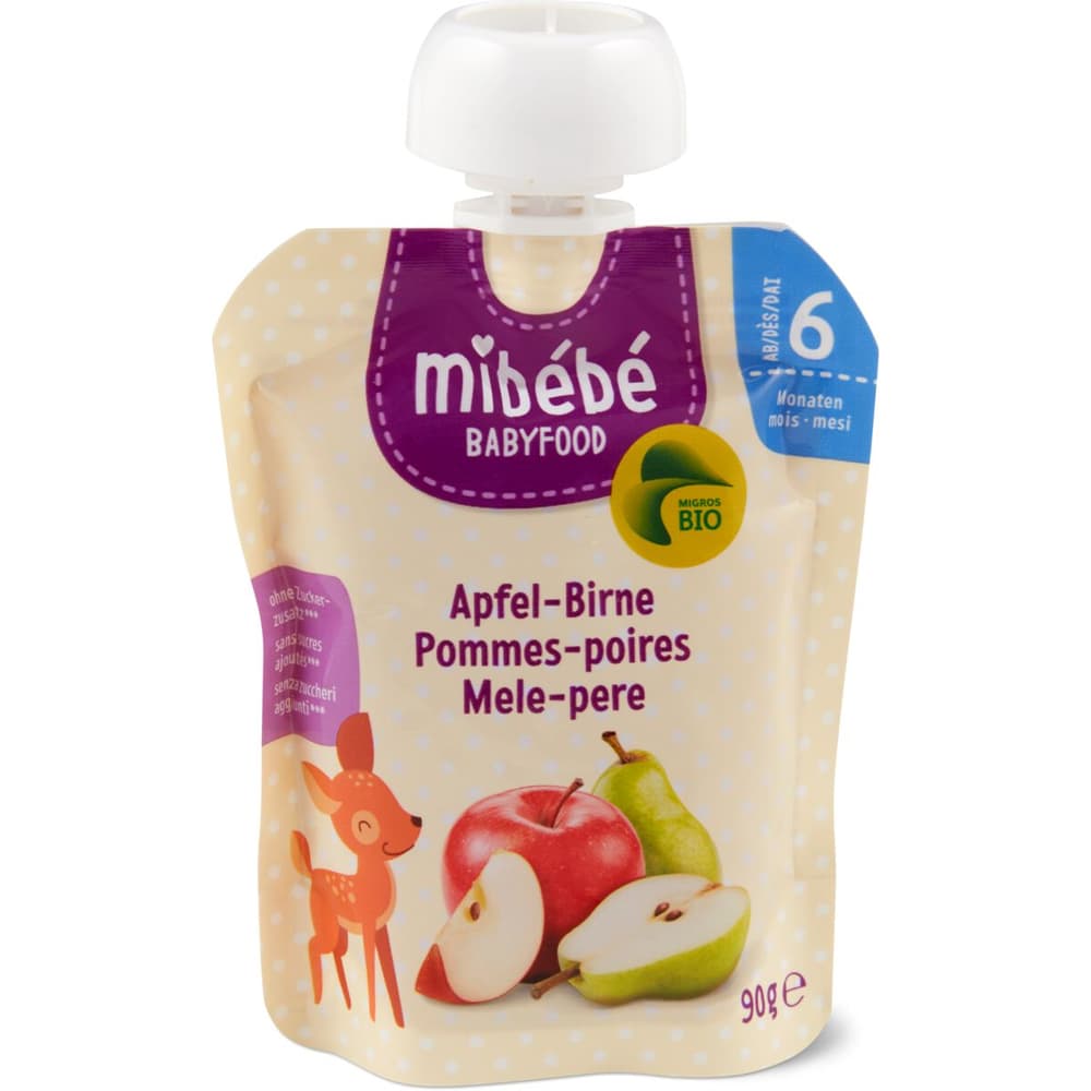 Buy Mibébé Babyfood squeeze bag apple pears Organic from 6 months