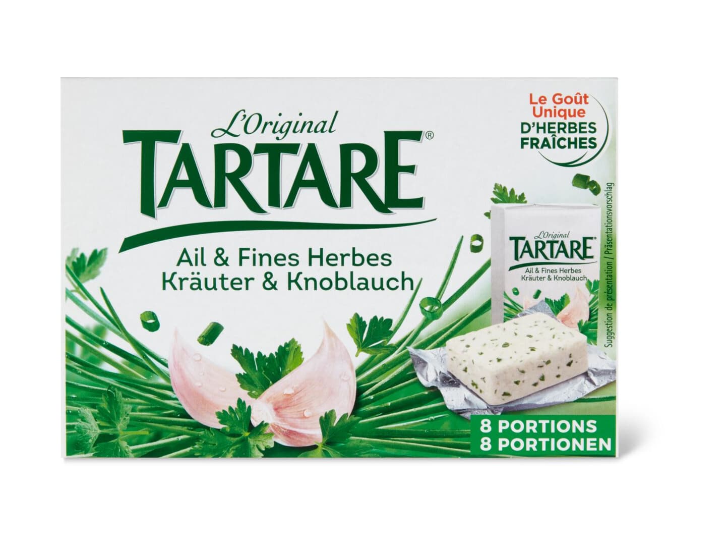 Tartare Fromage frais français double crème à l ail et aux fines