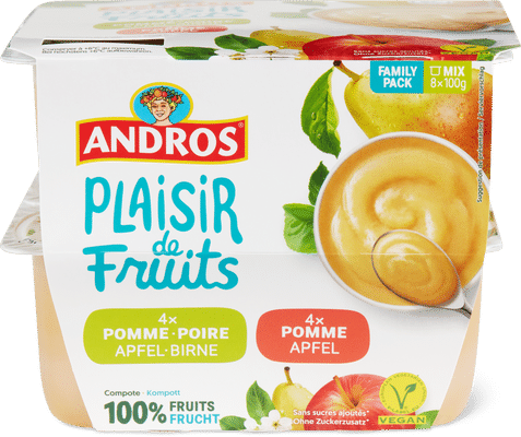 Sans sucres ajoutés Pomme Poire – Andros