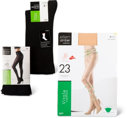 Tutto l’assortimento di calzetteria da donna e da uomo