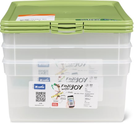 Contenitori Clearbox Rotho in conf. da 3