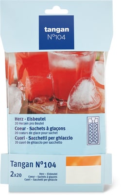 Sachets à glaçons «Cœur» Tangan n° 104 en lot de 2