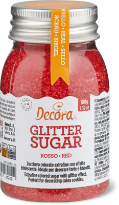 SUGAR GLITTER ROSSO 100 gr DECORA