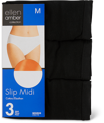 Ellen Amber Damen-Slip-Mini oder -Midi im 3er-Pack