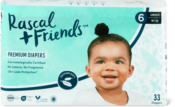 Rascal Friends 93336 Premium Diapers, Size 2, 96 Count (Select For