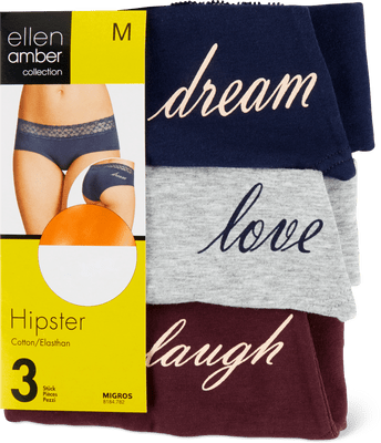 Slip a vita bassa, mini, midi o alla brasiliana da donna Ellen Amber in conf. da 3