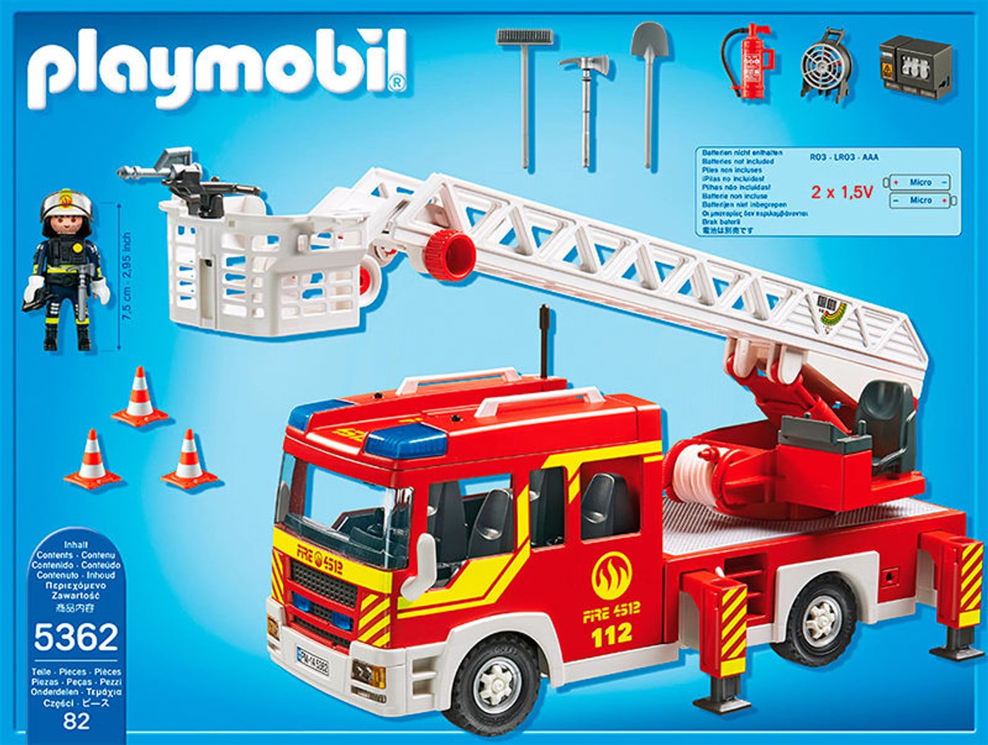 Playmobil 5362 Camion de pompier avec échelle pivotante et sirène