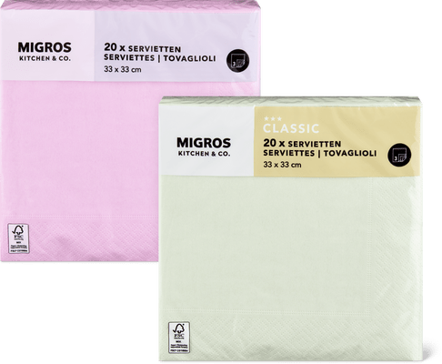 Migros Kitchen & Co. Paper Napkins Patterned, 33 x 33cm