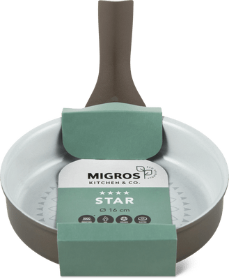 Kitchen & Co. Padella Ø 16 cm, a bordo basso, marrone