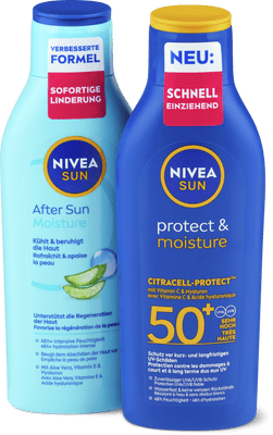 Nivea Sun Mixpack Protect & Moisture Sonnenschutz-Lotion LSF 50+ & After Sun Moisture Sonnenschutz-Lotion