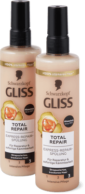 Gliss Total Repair Express Spülung Duo strapaziertes Haar