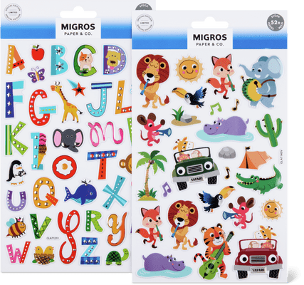 Migros Paper & Co. Stickers Foil, 2 Sheets, Assorted