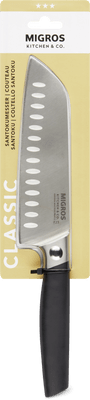 Migros Kitchen & Co. Coltello Santoku nero, acciaio inox, 17 cm