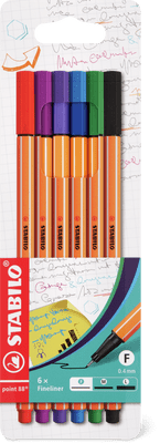 Stabilo Fineliners 6 Pieces