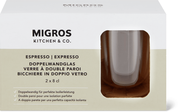 Migros Kitchen & Co. Espresso Doppelwandglas 8 cl