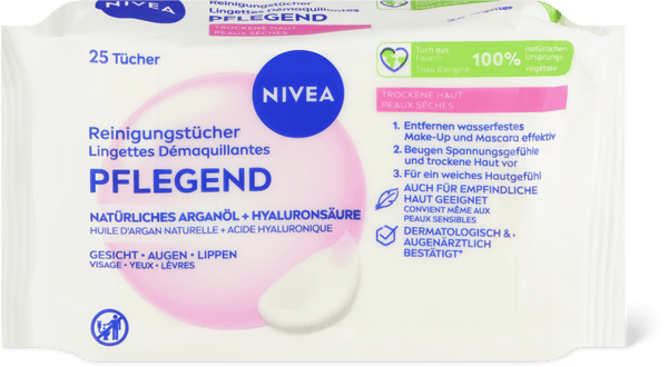 Nivea Pflegende Reinigungstücher Natürliches Arganöl, Hyaluronsäure