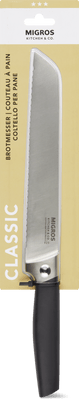 Migros Kitchen & Co. Coltello per il pane nero, acciaio inox, 22 cm