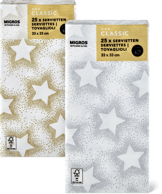 Kitchen & Co. Tovaglioli di carta Fantasia, 1/8 piega 33 x 33 cm