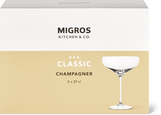Migros Kitchen & Co. Calice da champagne Classic Trasparente, 29 cl
