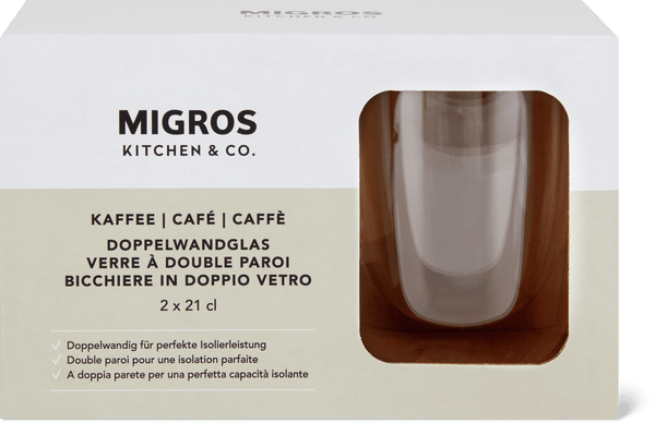 Migros Kitchen & Co. Double-Walled Coffee Glass 21 cl