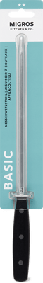 Migros Kitchen & Co. Aiguisoir à couteaux noir, acier inoxydable, 35 cm