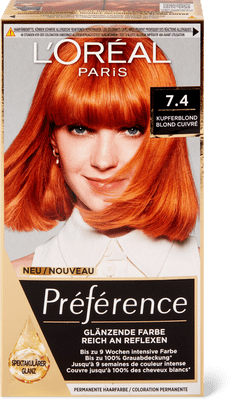 L'Oréal Paris Colorazione permanente per capelli Préférence 7.4 rame