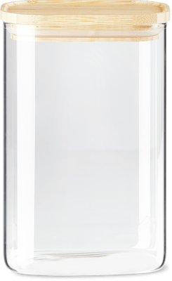 Glasdose rechteckig mit Bambusdeckel