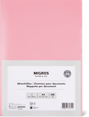 Migros Paper & Co. Aktenhüllen A4, 100 My