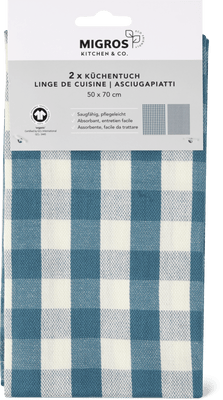 Migros Kitchen & Co. Asciugapiatti jacquard blu