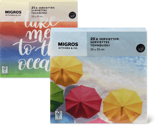 Migros Kitchen & Co. Tovaglioli di carta Fantasia, 33 x 33 cm