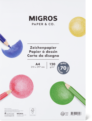 Migros Paper & Co. Zeichenpapier weiss A4