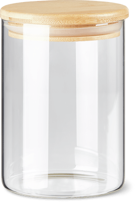 Glasdose rund mit Bambusdeckel