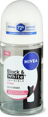 Nivea Deodorante roll-on Black&White Invisible clear 72h, antitraspirante