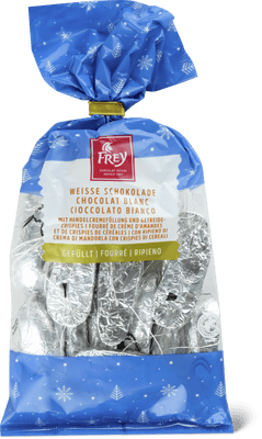 Frey Tree Decorations Fine White Chocolate With Almond Cream Filling and Cereal Crispies