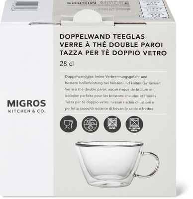 Migros Kitchen & Co. Teeglas Doppelwand 28 cl