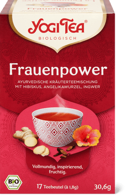 Yogi Tea Bio Kräutertee Frauenpower Hibiskus, Angelikawurzel & Ingwer