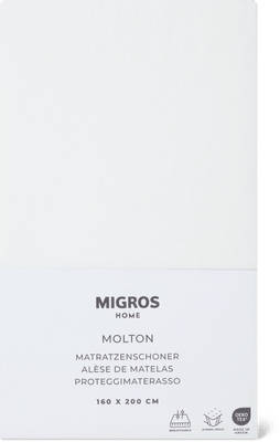 Migros Home Alèse de matelas Molton 160 x 200 cm, blanc
