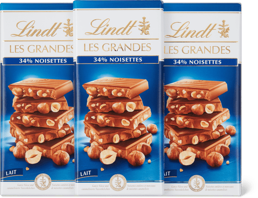 Lindt Les Grandes Lait 34% noisettes