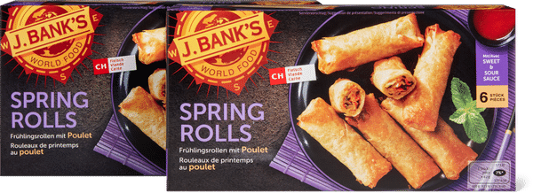 J.Bank's Spring Rolls With Vegetables, Chicken and Sweet-and-Sour Sauce
