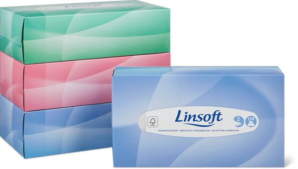 Linsoft Kosmetiktücher Box 2-lagig, Quattro