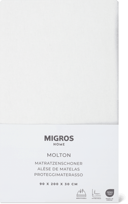 Migros Home Protège-matelas en molleton 90 x 200 x 30 cm, blanc