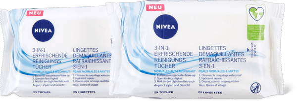 Nivea 3-IN-1 erfrischende Reinigungstücher