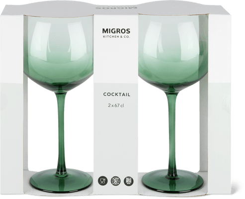 Migros Kitchen & Co. Verres à cocktail verts x 2