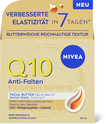 Nivea Q10 Anti-Falten Facial Butter Kollagenpeptide, Ceramide