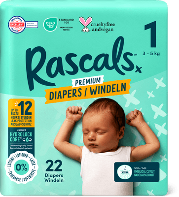 Rascals Pannolini Tg.1, 3-5 kg