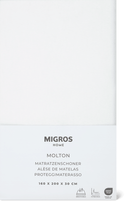 Migros Home Molton Matratzenschoner 160x200x30cm, weiss