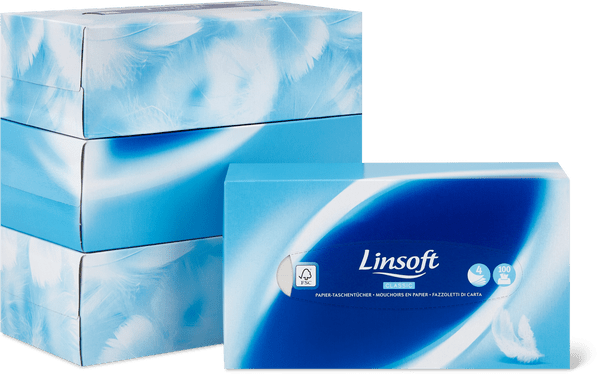 Linsoft Taschentücher Box 4-lagig, Quattro